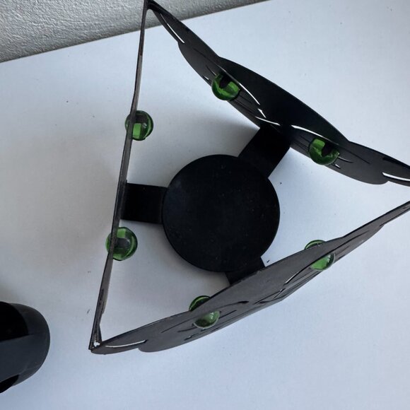 Black Cat Metal Candle Holder & Napkin Holder Set Gothic Decor - Picture 7 of 8